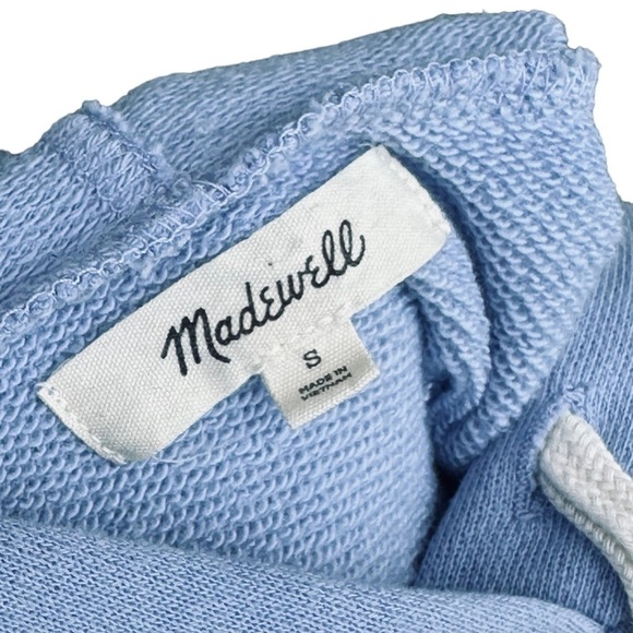 Madewell Bubble-Sleeve Hoodie Crop Sweatshirt in Rainwashed Style AI466 - Picture 3 of 7